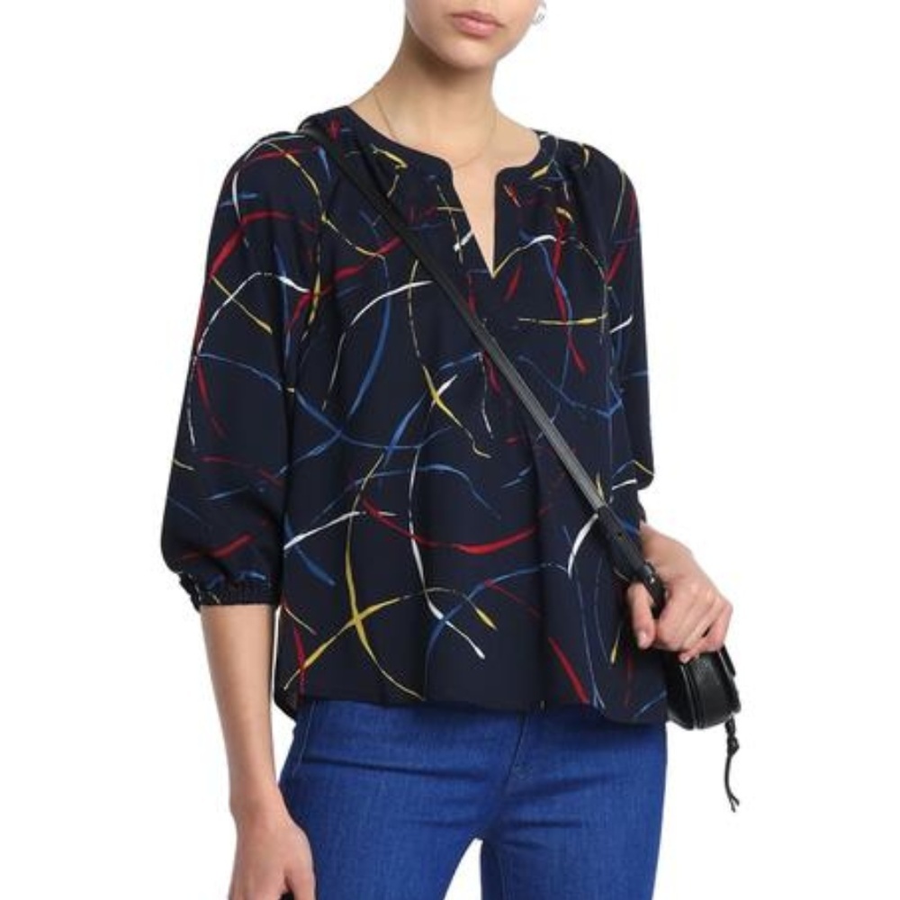 Joie Addie B Brushstroke Georgette Blouse